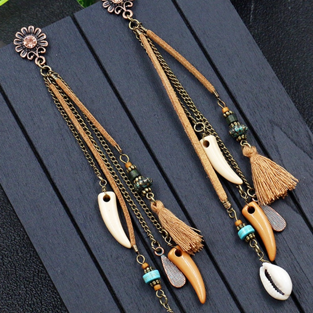 Shell & Tassel Drop Earrings